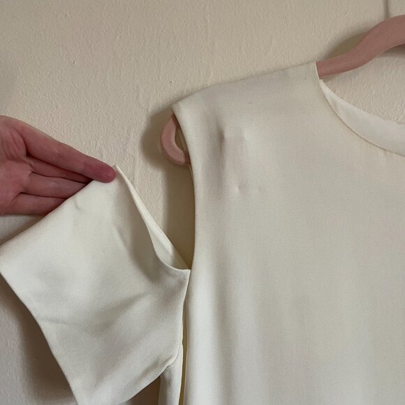 Helmut Lang | Ivory Stretch Arm Cuff Dress 12 **Flaws - Please Read** NWT - Picture 8 of 15